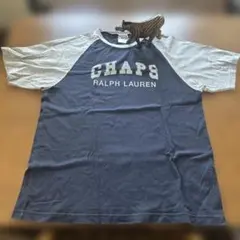 CHAPS RALPH LAUREN Tシャツ L ネイビー ラグラン ロゴTのサムネイル