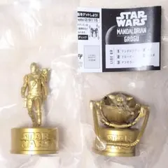 スターウォーズ マンダロリアン ボトルキャップ 金 マンドー グローグー