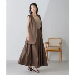 極美品　セットアップ　nano・universe リネンジレ　ロングスカート