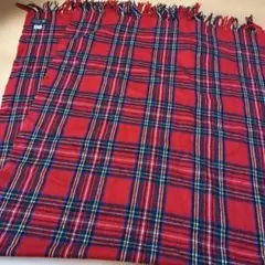 DEEP FROG GARMENTS 赤 チェック 大判ストール　マフラー