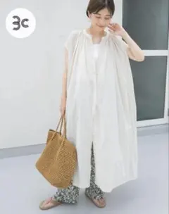 【美品】アーバンリサーチドアーズ ボイルギャザーフレンチスリーブワンピース M