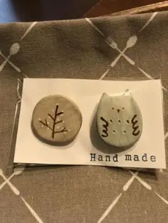 ハンドメイドブローチ　ふくろうさんセット