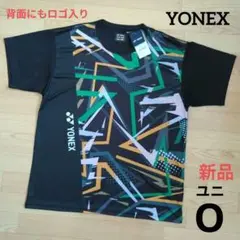 新品　YONEX　ユニ　O　シャツ　黒　ブラック　グラフィック柄　バドミントン
