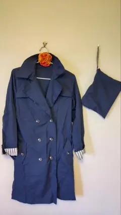 【値下げ】ネイビー ダブルブレスト レインコート