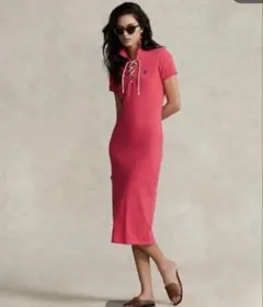 polo by Ralph Lauren 半袖ポロミディアムワンピース レッドSのサムネイル
