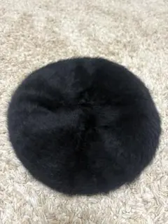 黒いファー ベレー帽　ノーブランド