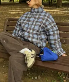 チャオパニックティピー　UNISEX チェック中綿アウター　M 新品　ダウン