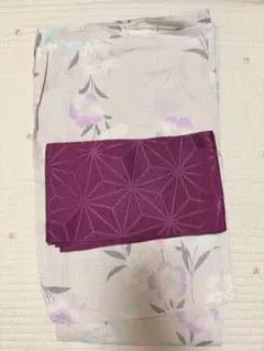 浴衣 帯セット 花柄 パープル　ボヌールセゾンのサムネイル