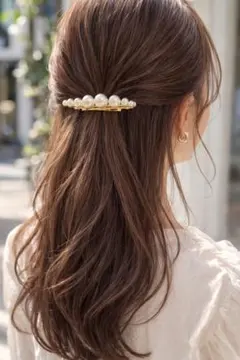 新品♡バレッタ　パール　ヘアピン　入学式　卒業式　フォーマル　ゴールド