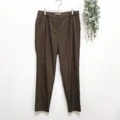 NATURAL BEAUTY BASIC☆テーパードパンツ☆Ｌ☆ブラウン☆タック