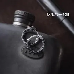 ウロボロス　リングピアス シルバー925 ジルコニア 金属アレルギー対応