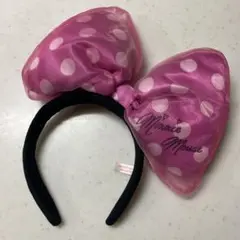 専用 ディズニー ミニーマウスビッグリボンカチューシャ ピンク