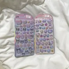 コットンパフィーシール　キティ　マイメロクロミ