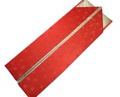 在庫処分 正絹 重ね襟 重ね衿 伊達襟 4way 赤地金通し小桜地紋/金無地