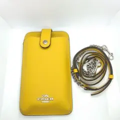 新品 Coach コーチ スマホショルダーフォン クロスボディー 　イエローのサムネイル