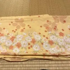 花柄浴衣 黄色　ポリエステル100 しわになりにくい
