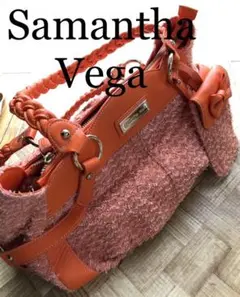 サマンサベガ オレンジ ファンシーツイードバック