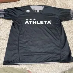 ATHLETA 黒 Vネック サッカーウェア　ブラック　グレー　リバーシブル