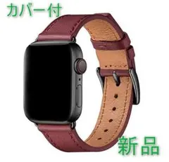 [新品]apple watch バンド 42,44,45mm ワインレッド/黒