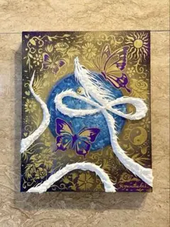 インフィニティ 白龍 開運絵画 テクスチャーアート 龍神 抽象画 龍ノツカイ