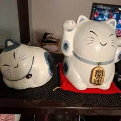 招き猫 貯金箱 2点セット