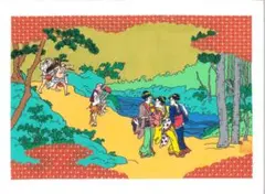 手描イラスト ポップアート浮世絵風【ほろ酔いウキウキ, ポスカアート