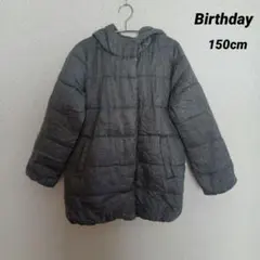 Birthday グレー フード付き キルティングコート 150