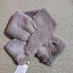 グレー フェイクファー マフラー