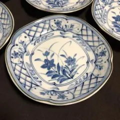 有田焼 青華 花柄 小皿2枚セット