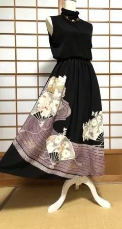 正絹　未使用留袖でロングドレスLL 正絹 未使用留袖でロングドレスLL
