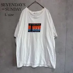 SEVENDAYS=SUNDAY Tシャツ L ホワイト ビッグシルエット 半袖のサムネイル