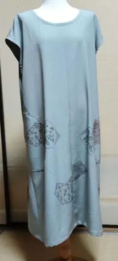 着物リメイクで ゆったりワンピース