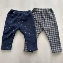 UNIQLO ベビー レギンス 80cm 星柄 チェック柄