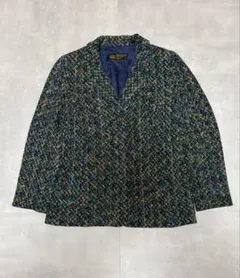 【一点物】カラーミックスツイード ダブルジャケット ヴィンテージ 古着 レトロ