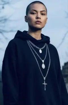 ★1点物★ジャンポールゴルチエ★マリアメダイクロス3チェーンネックレス