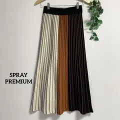 SPRAY PREMIUM＊ニットプリーツスカート 配色 個性的 スプレイ