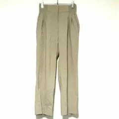 n0211【バーニーズニューヨーク】タックパンツ　ウエストゴム　ベージュ