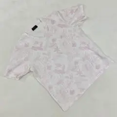 MEN'S BIGI Tシャツ 半袖 花柄 Vネック ポリエステル Mサイズ