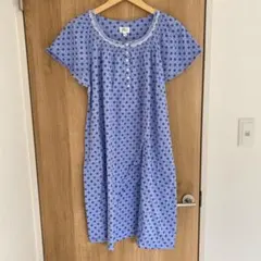 【Aria collection】ルームウェア ワンピース XL ブルー 花柄