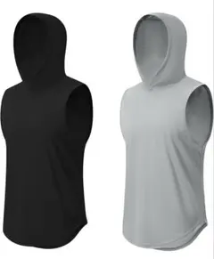 XL タンクトップ フード付き 2枚組 インナー スポーツ 防菌防臭 吸水速乾