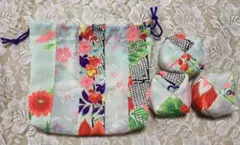 お手玉3つ&巾着セット