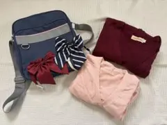 【JK5点セット】スクールバック、カーディガン、リボン
