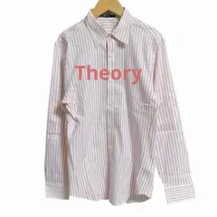 Theory セオリー ピンクストライプシャツ 38 長袖 ブラウス コットンのサムネイル