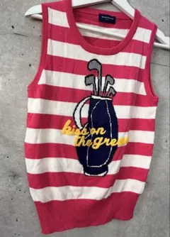 KISS ON THE GREEN ストライプニットベストサイズ2