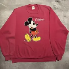 90s Velva Sheen ミッキー スウェット USA ピンク ディズニー