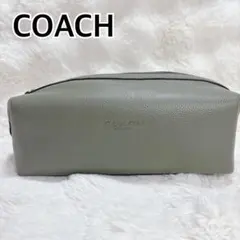 【美品】COACH レザーポーチ／クラッチバッグ 男女兼用
