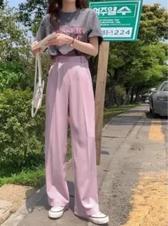 GRL センタープレスストレートパンツ(ai07)