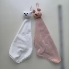 クマとウサギのループ付きタオルセット