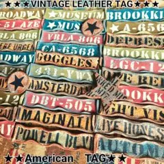 ★1.5×8cm★星　丸　革タグ　★　デニムリメイク　デニムチャーム　にも