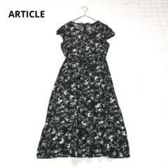ARTICLE アーティクル　半袖ワンピース　花柄　体型カバー　ゆっくり　M